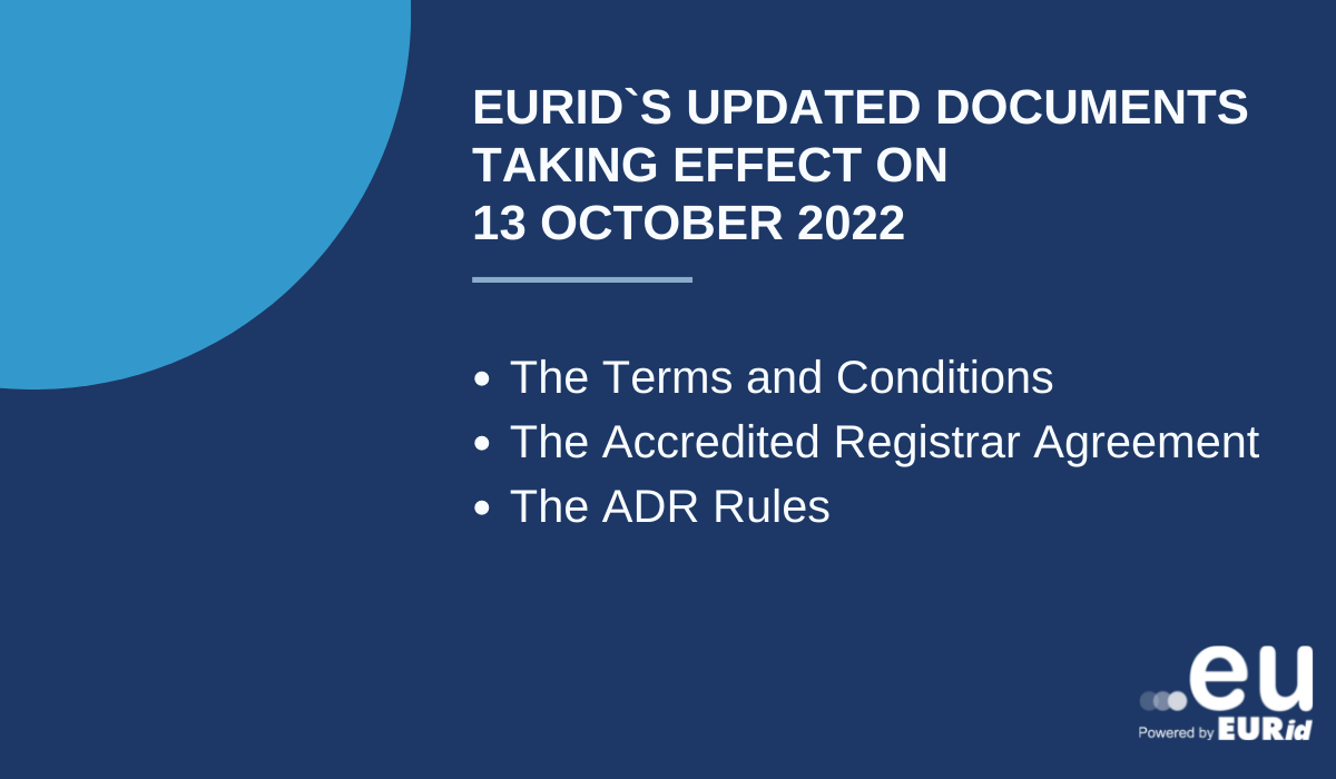 EURid`s updated documents