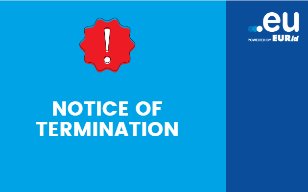 Notice of termination of registrar agreements
